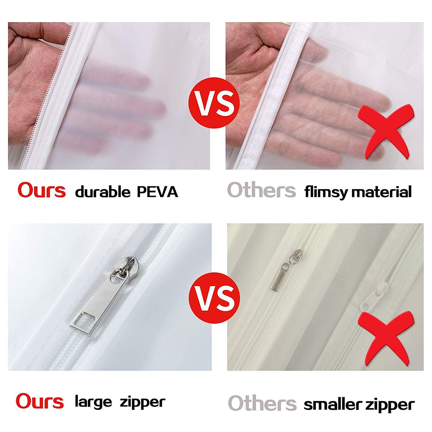 Clear Garment Bags Clothes Covers Protecting Dusts (Set of 12) for Storage Plastic Garment Bags Hanging Clothes Bags Dress Bag for Gowns Long with Zipper for Closet - 24'' x 40''/12 Pack