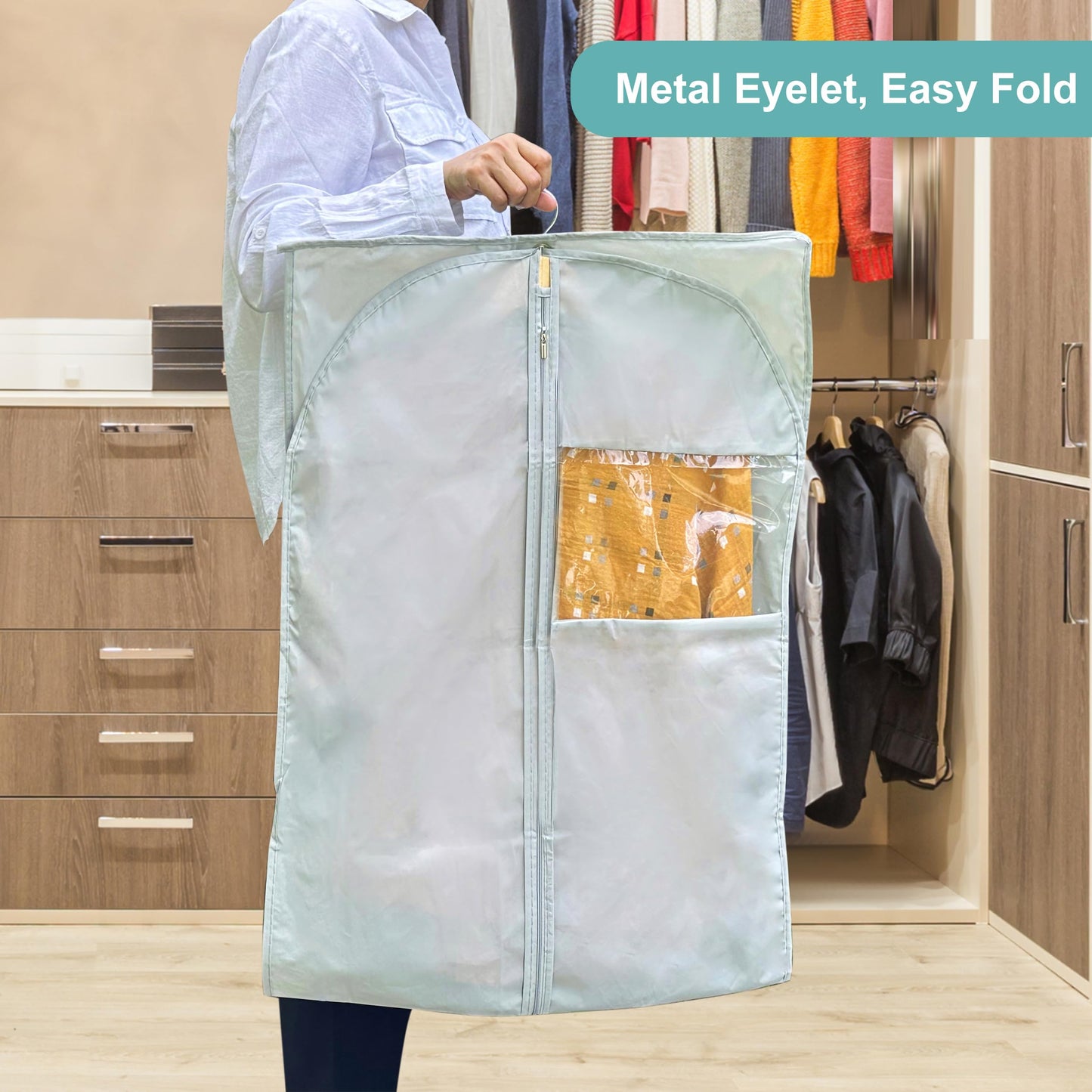 Clear Garment Bags Clothes Covers Protecting Dusts (Set of 12) for Storage Plastic Garment Bags Hanging Clothes Bags Dress Bag for Gowns Long with Zipper for Closet - 24'' x 40''/12 Pack