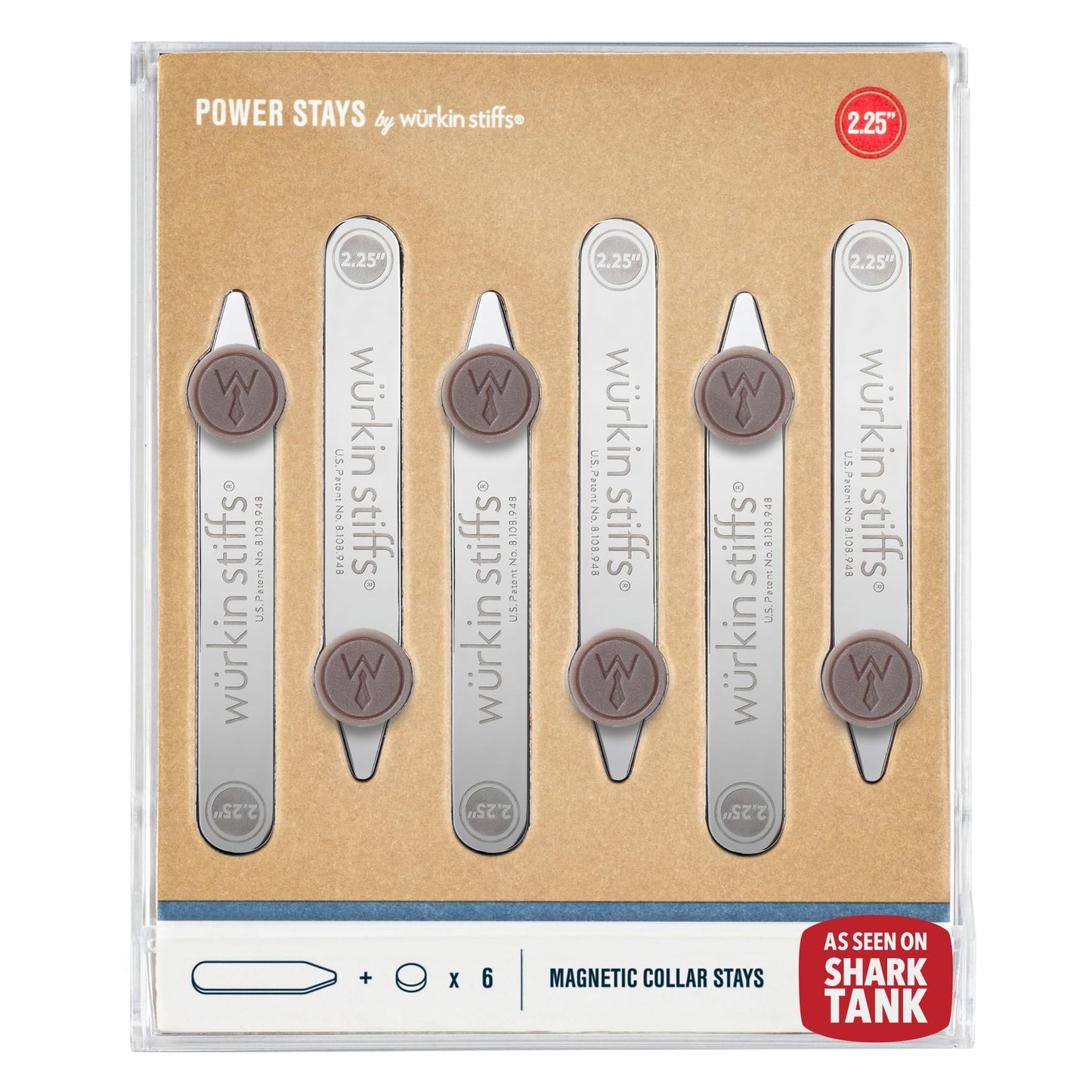 Würkin Stiffs Power Stays Magnetic Collar Stays|Power Stays with Storage Case | Metal Shirt Collar Stays for Men Clothing