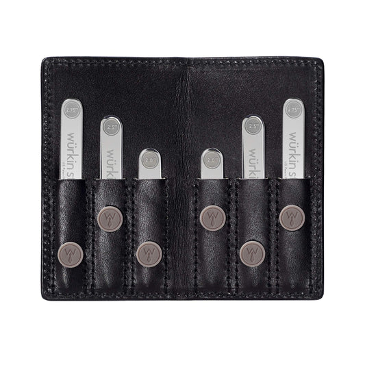 Würkin Stiffs Assorted Power Stays Magnet Collar Stay Travel Set Leather Wallet Case | Gift for Men | Seen on Shark Tank