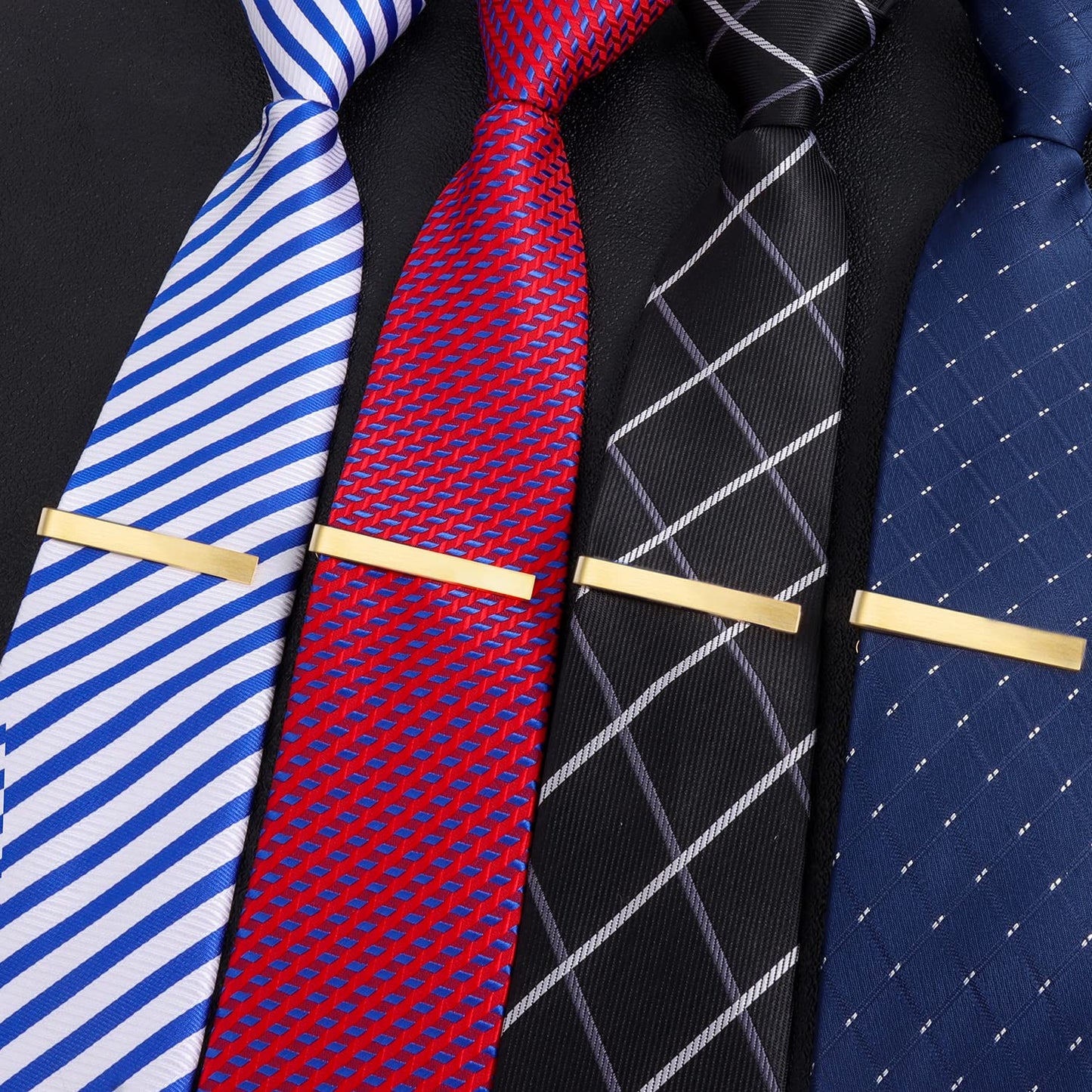 Skinny Tie Clip Bar Set, 2 Inch Tie Clip for Men - Wedding, Meeting, Party Gift Set