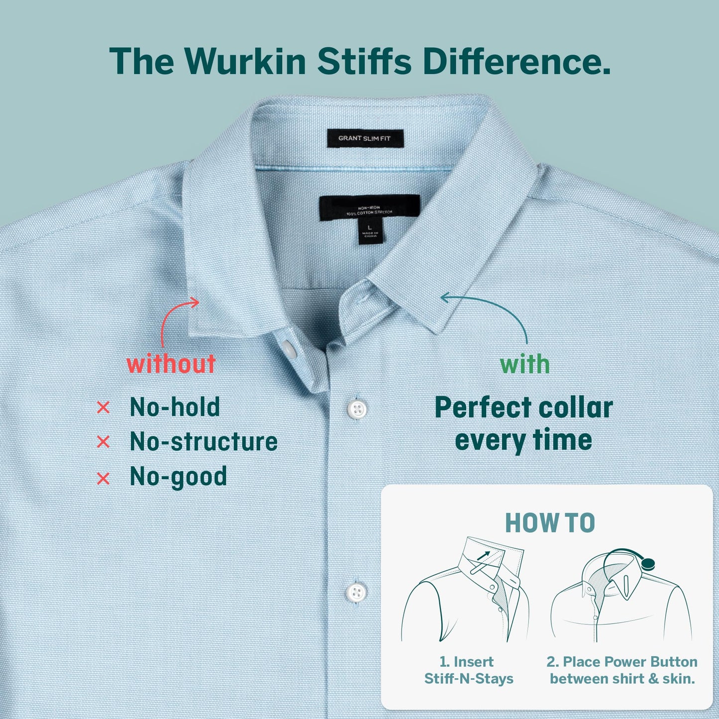 Würkin Stiffs Plastic Magnetic Collar Stays As Seen on Shark Tank | Stiff-N-Stays Collar Inserts