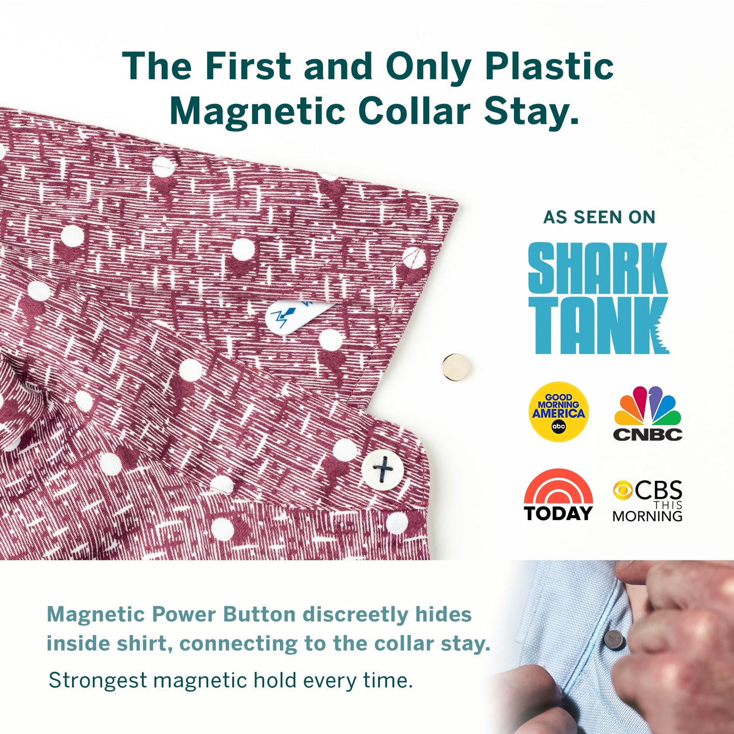 Würkin Stiffs Plastic Magnetic Collar Stays As Seen on Shark Tank | Stiff-N-Stays Collar Inserts