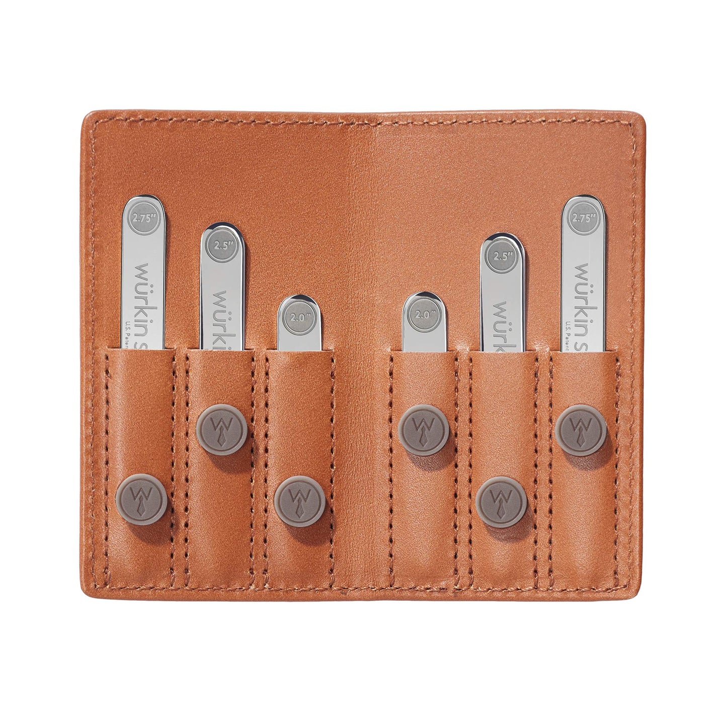 Würkin Stiffs Assorted Power Stays Magnet Collar Stay Travel Set Leather Wallet Case | Gift for Men | Seen on Shark Tank