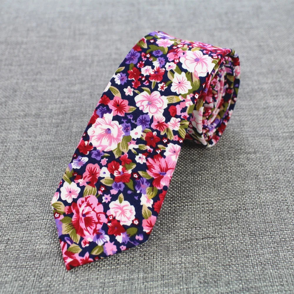 Mens Cotton Ties 6 cm Slim Tie Paisley Tie Classical Floral Ties Casual Neckties Vintage Skinny Ties For Wedding Party
