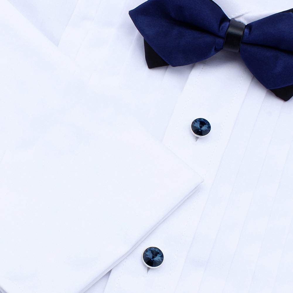 Cufflinks for Men with 4/6 pcs Shirt Studs Set, Gift Box Packed