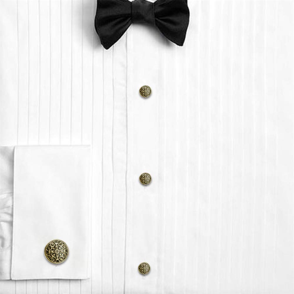 Gold Cufflinks and Tuxedo Studs for Men