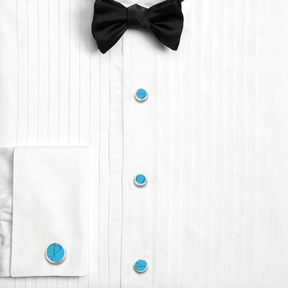 Fashion Mother-of-Pearl Tuxedo Shirt Button and Cufflink Set
