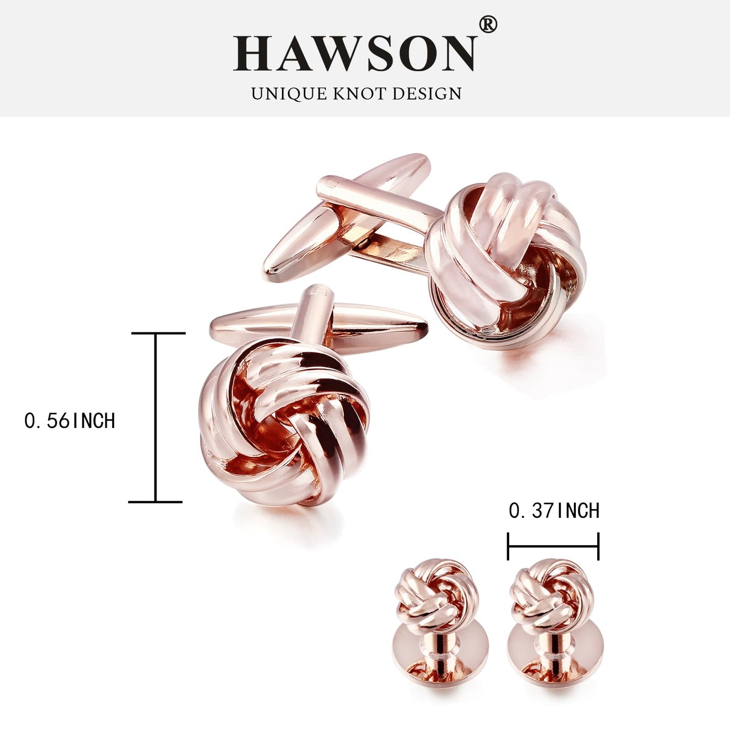 Knot Cufflinks and Shirt Studs for Men