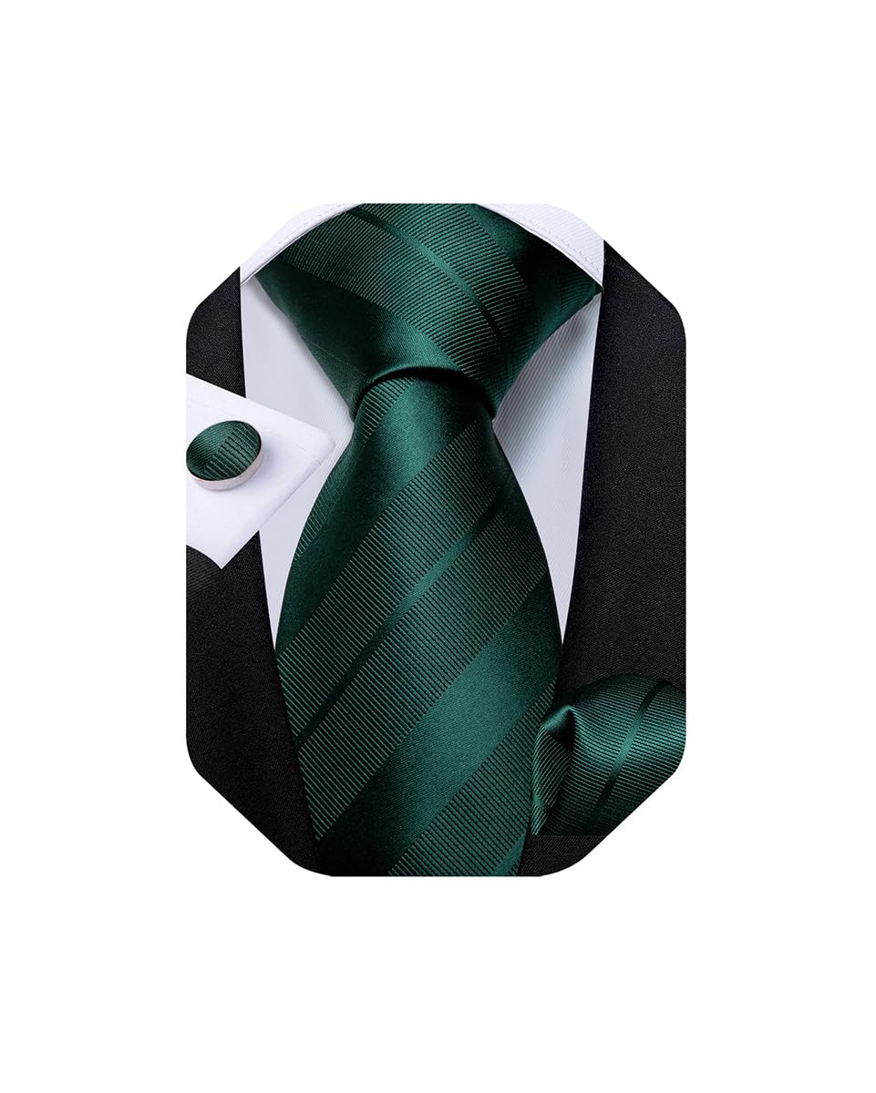 Mens Solid Color Tie and Pocket Square Set Woven Silk Plain Necktie & Handkerchief for Men Wedding Party Formal