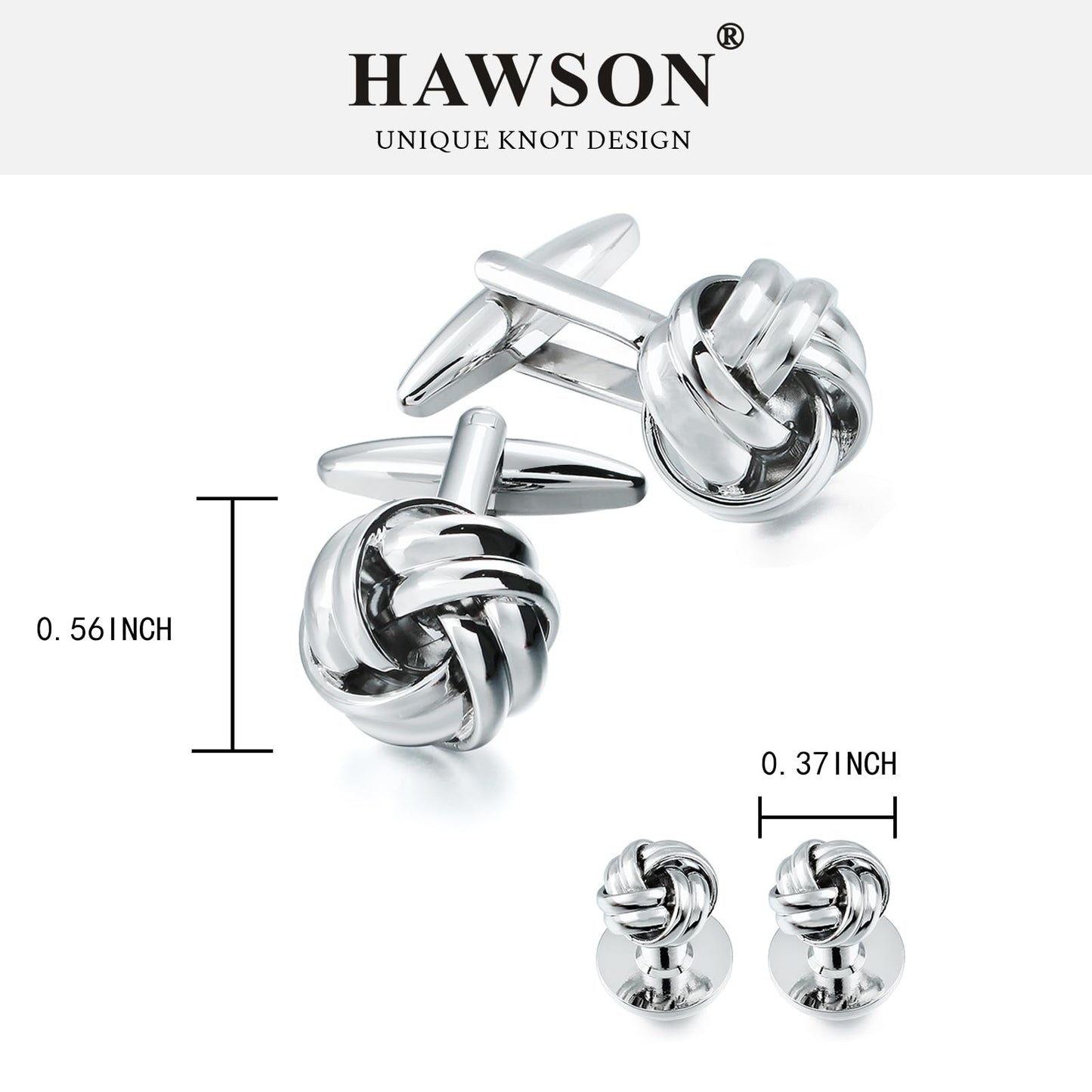 Knot Cufflinks and Shirt Studs for Men