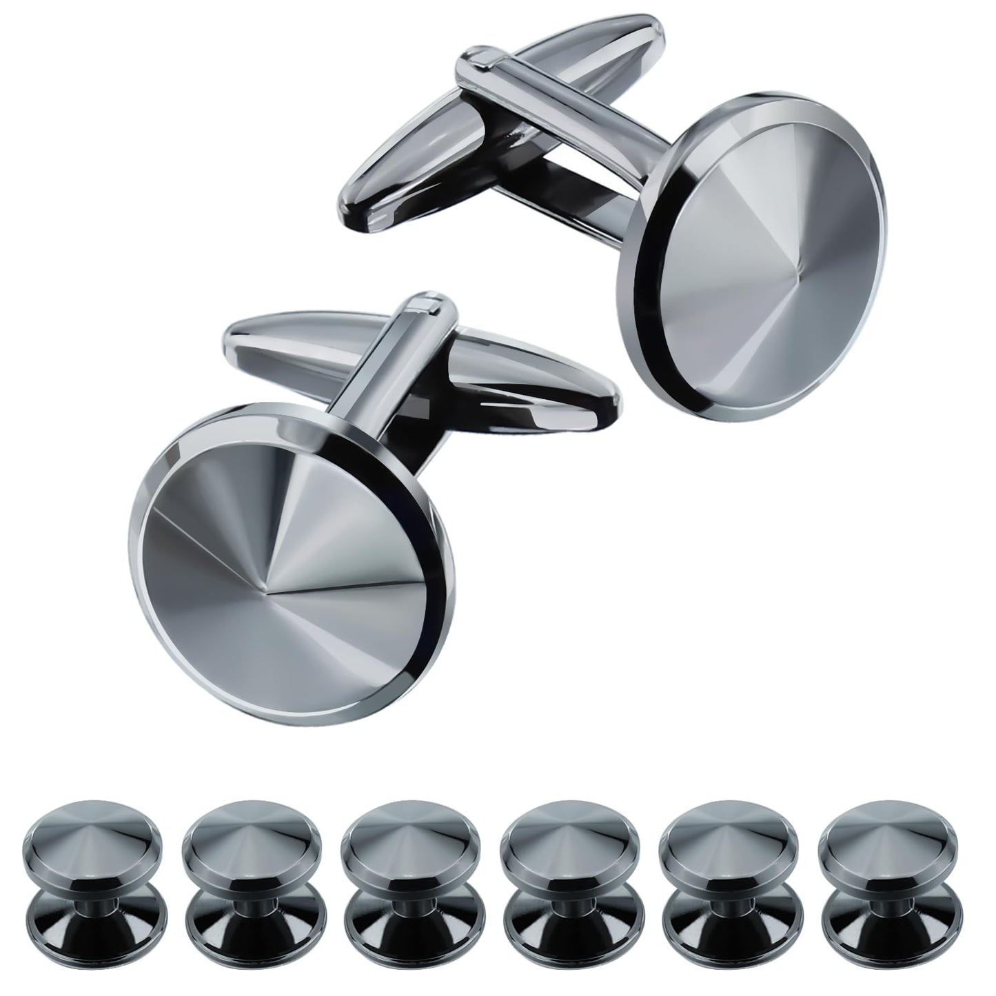 Men’s Cufflinks and Tuxedo Studs Set with Gift Box