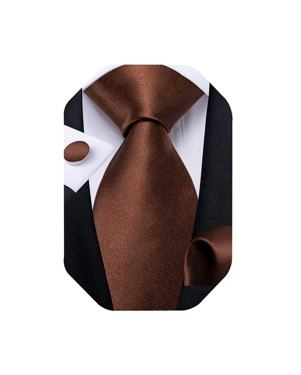 Mens Solid Color Tie and Pocket Square Set Woven Silk Plain Necktie & Handkerchief for Men Wedding Party Formal