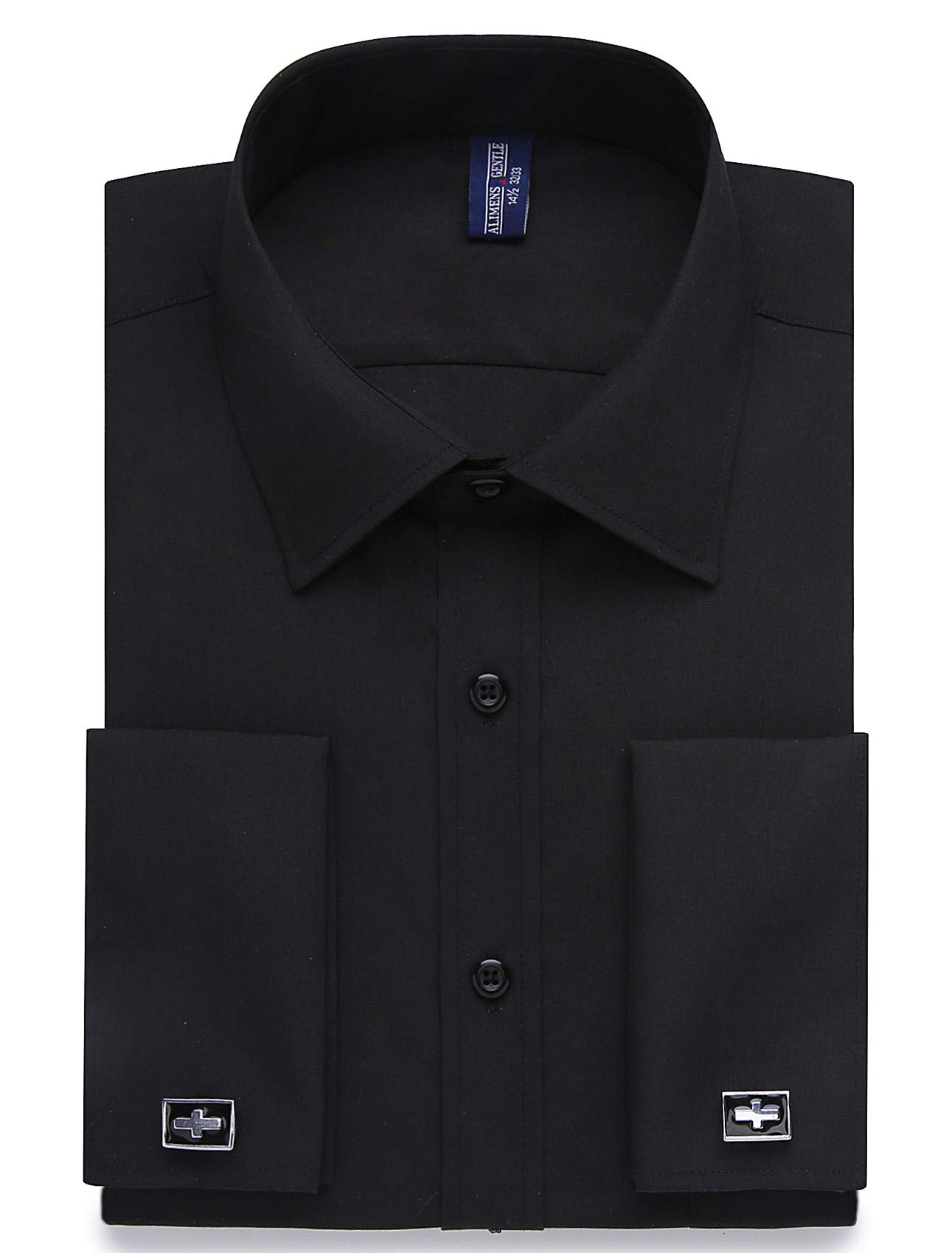 Alimens & Gentle French Cuff Regular Fit Dress Shirts (Cufflink Included)