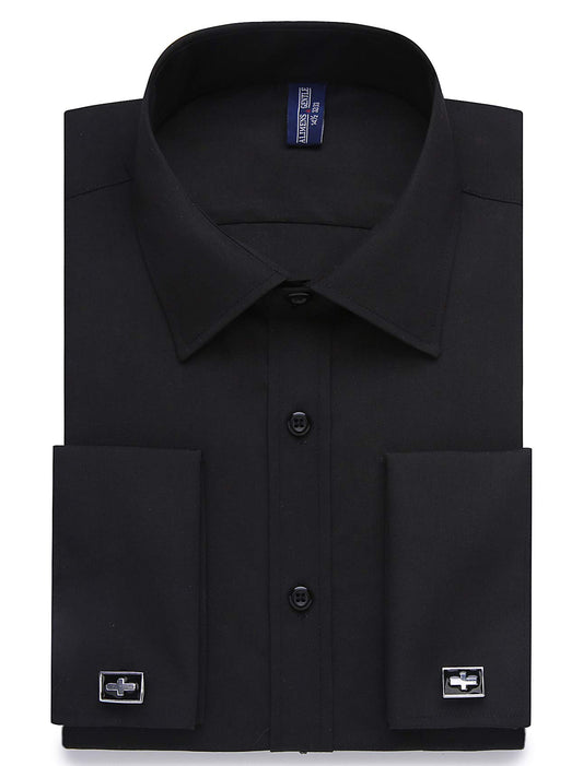 Alimens & Gentle French Cuff Regular Fit Dress Shirts (Cufflink Included)