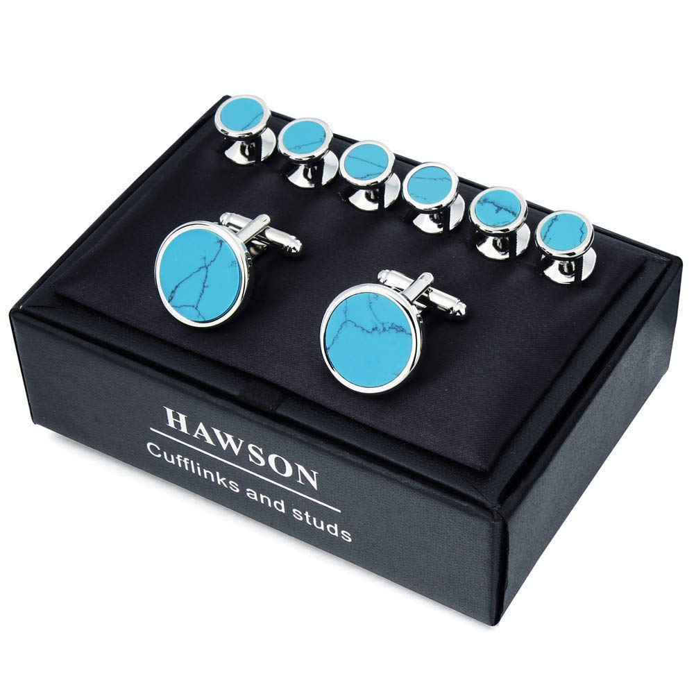 Fashion Mother-of-Pearl Tuxedo Shirt Button and Cufflink Set