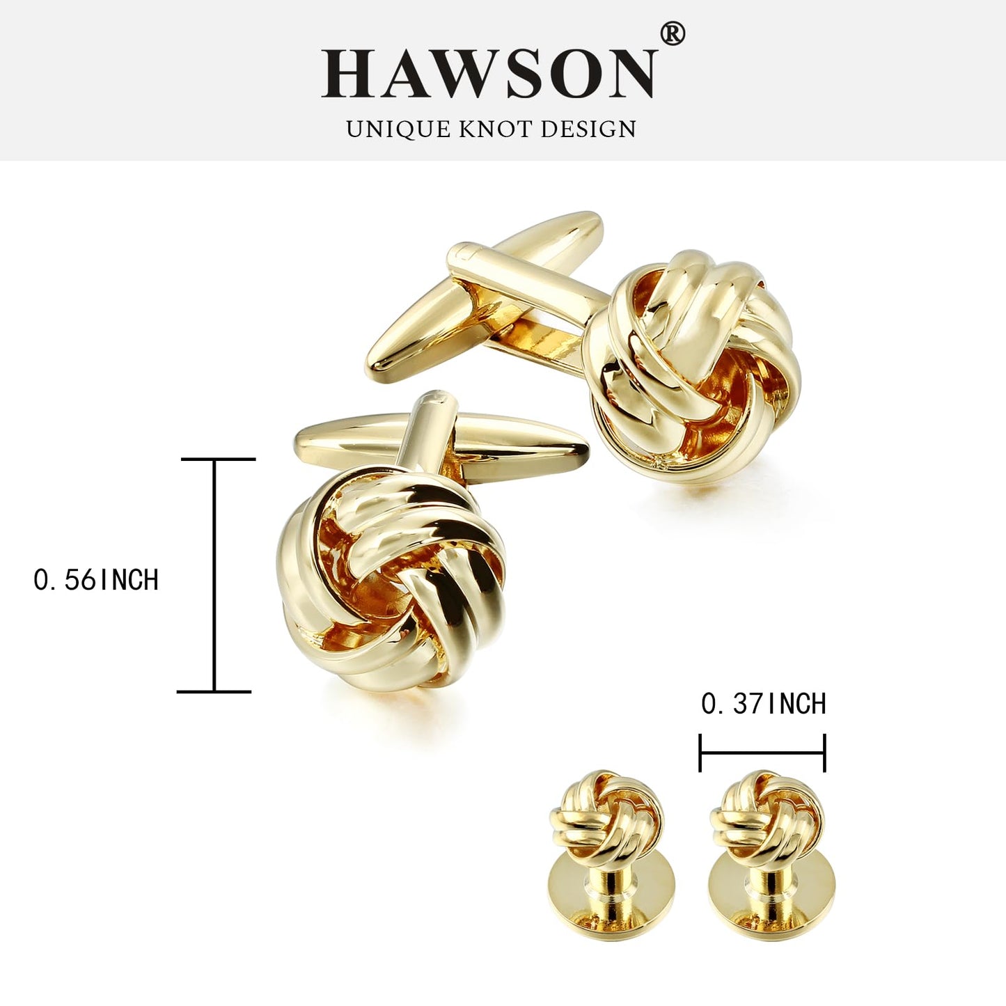 Knot Cufflinks and Shirt Studs for Men