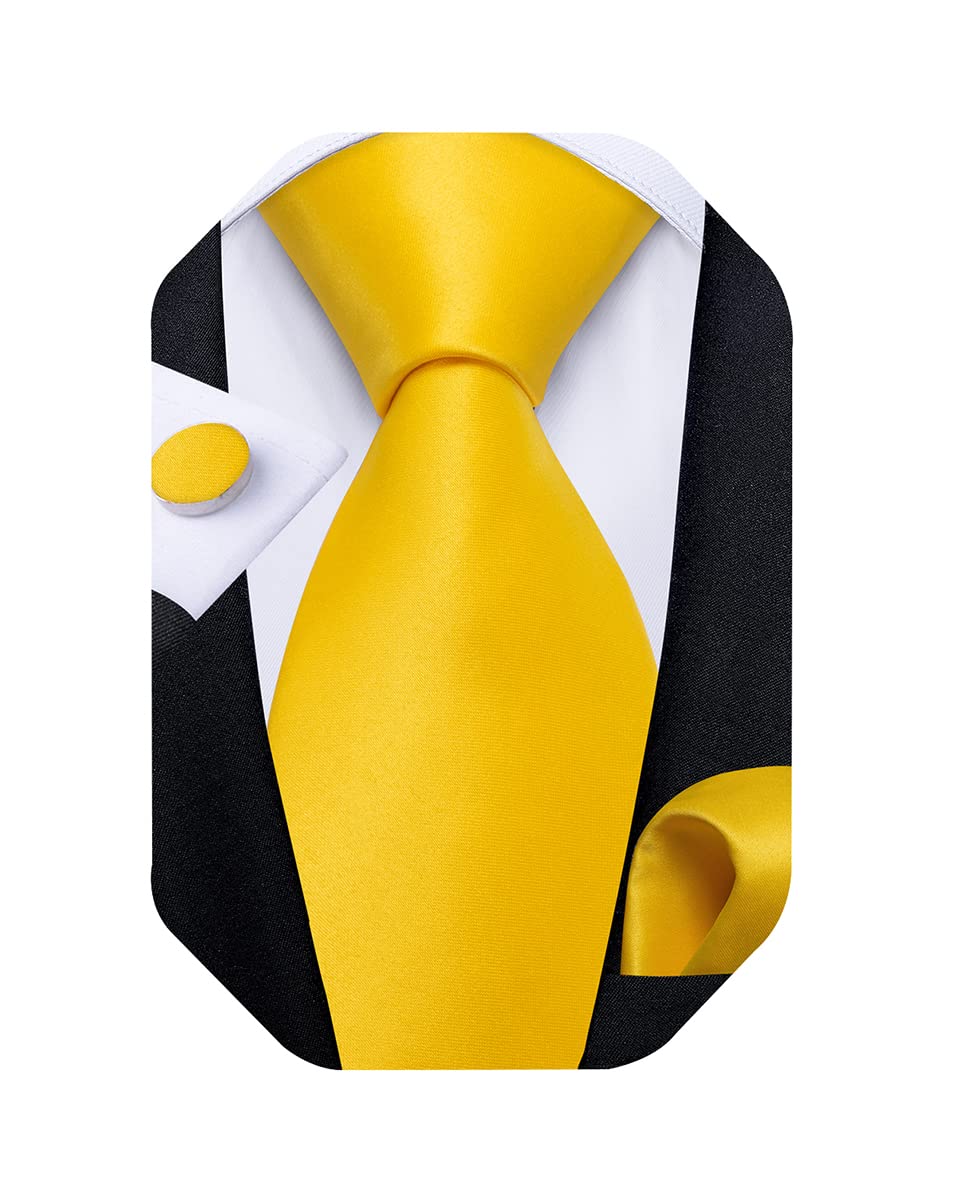Mens Solid Color Tie and Pocket Square Set Woven Silk Plain Necktie & Handkerchief for Men Wedding Party Formal