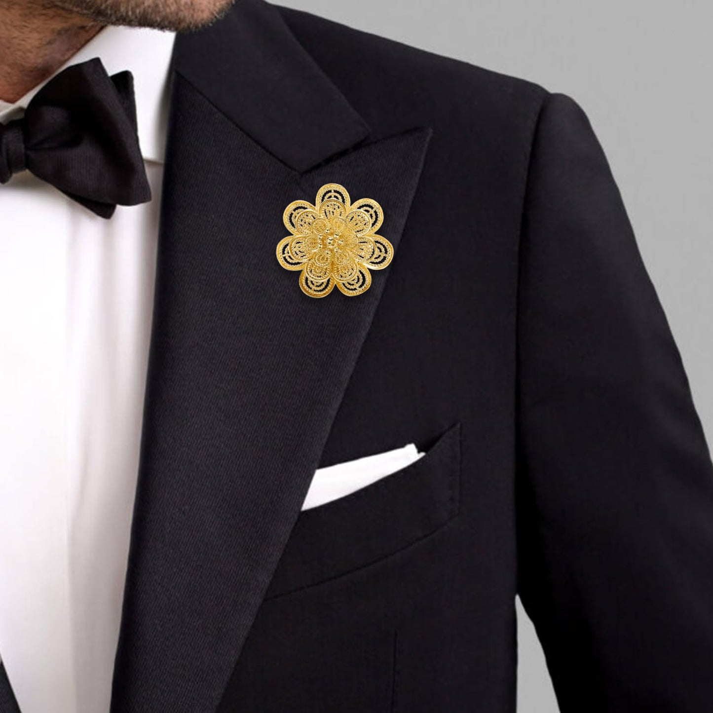 18K Gold Tone lapel Pins Brooch for Men Suit