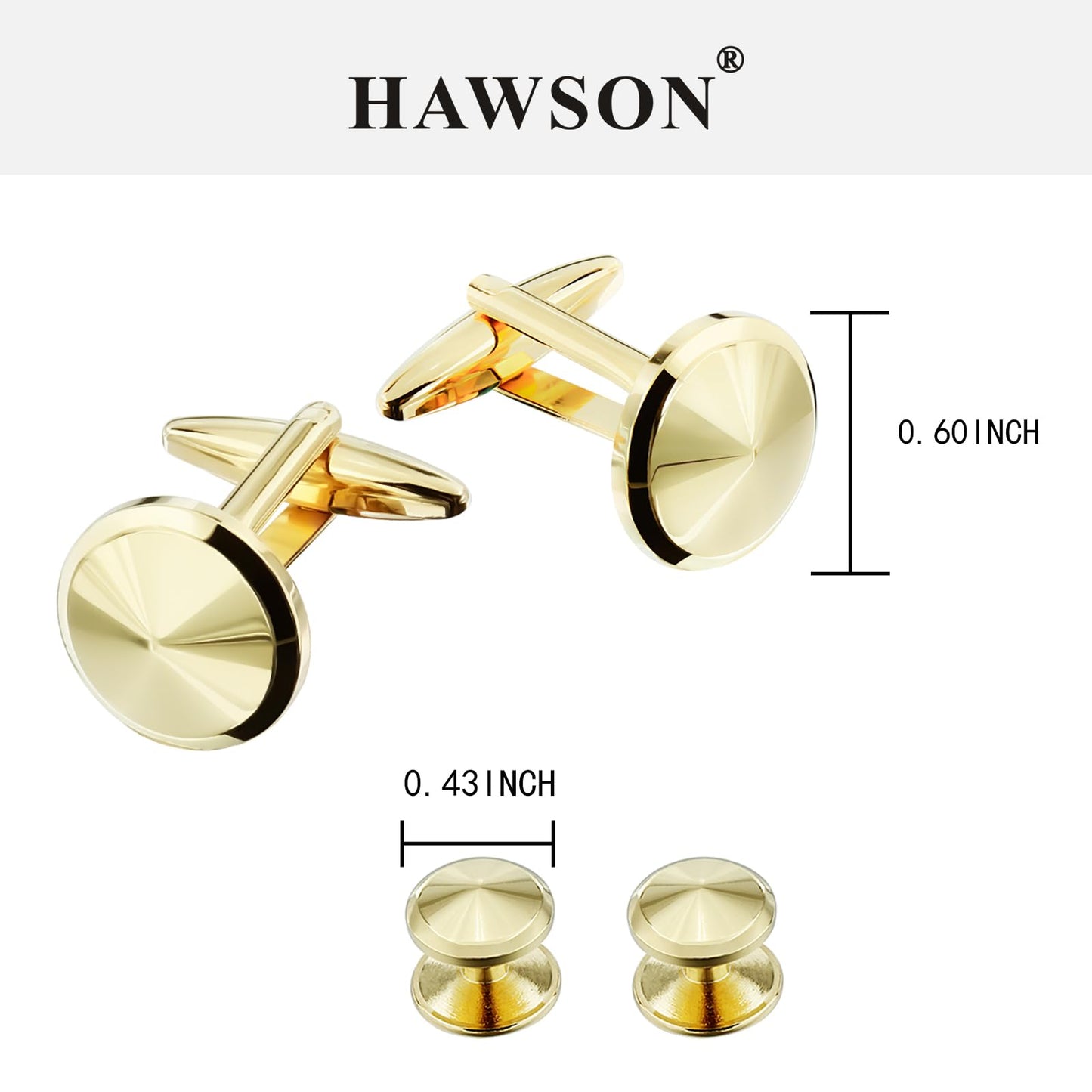 Men’s Cufflinks and Tuxedo Studs Set with Gift Box