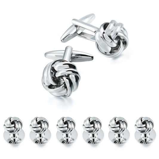 Knot Cufflinks and Shirt Studs for Men