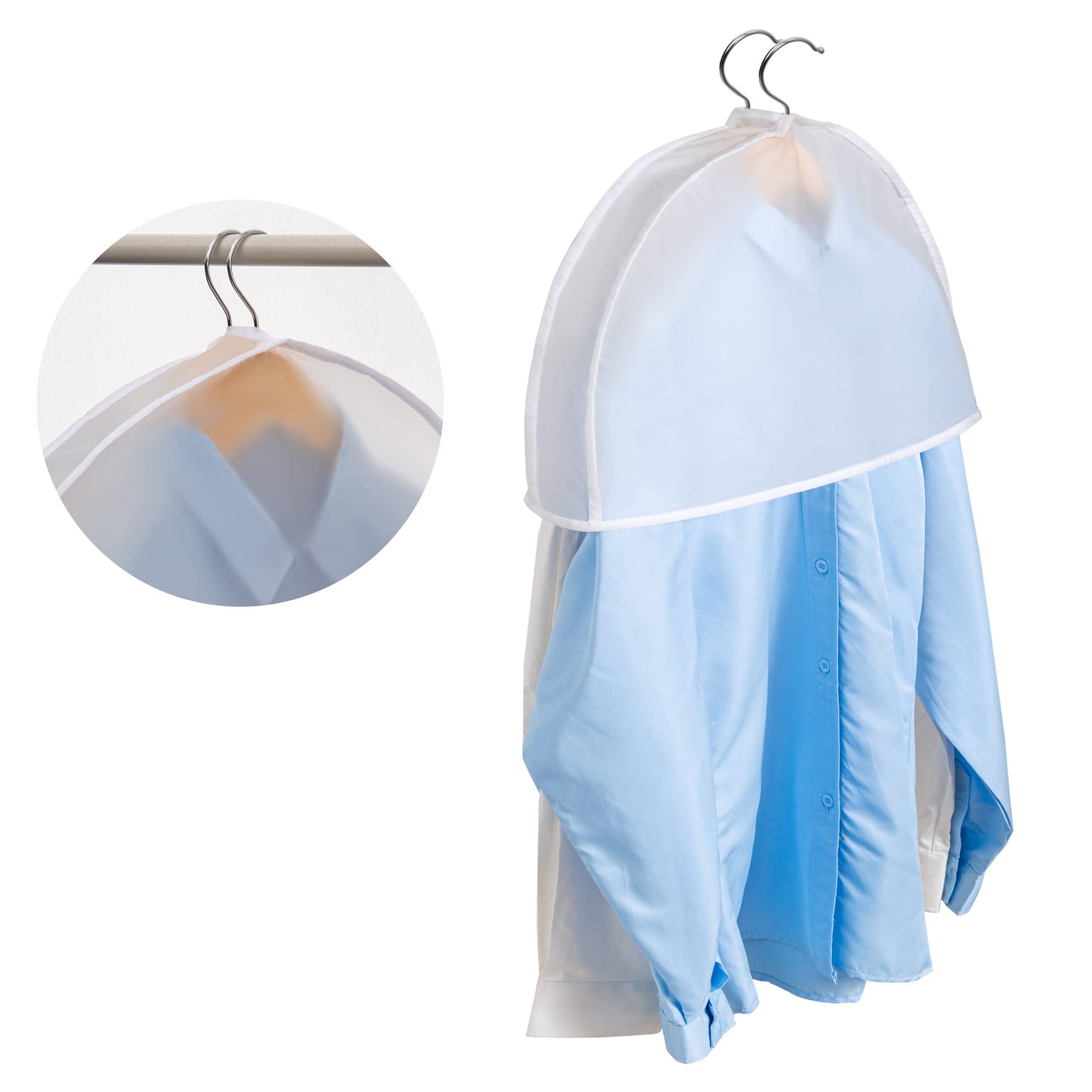 Clear Garment Bags Clothes Covers Protecting Dusts (Set of 12) for Storage Plastic Garment Bags Hanging Clothes Bags Dress Bag for Gowns Long with Zipper for Closet - 24'' x 40''/12 Pack