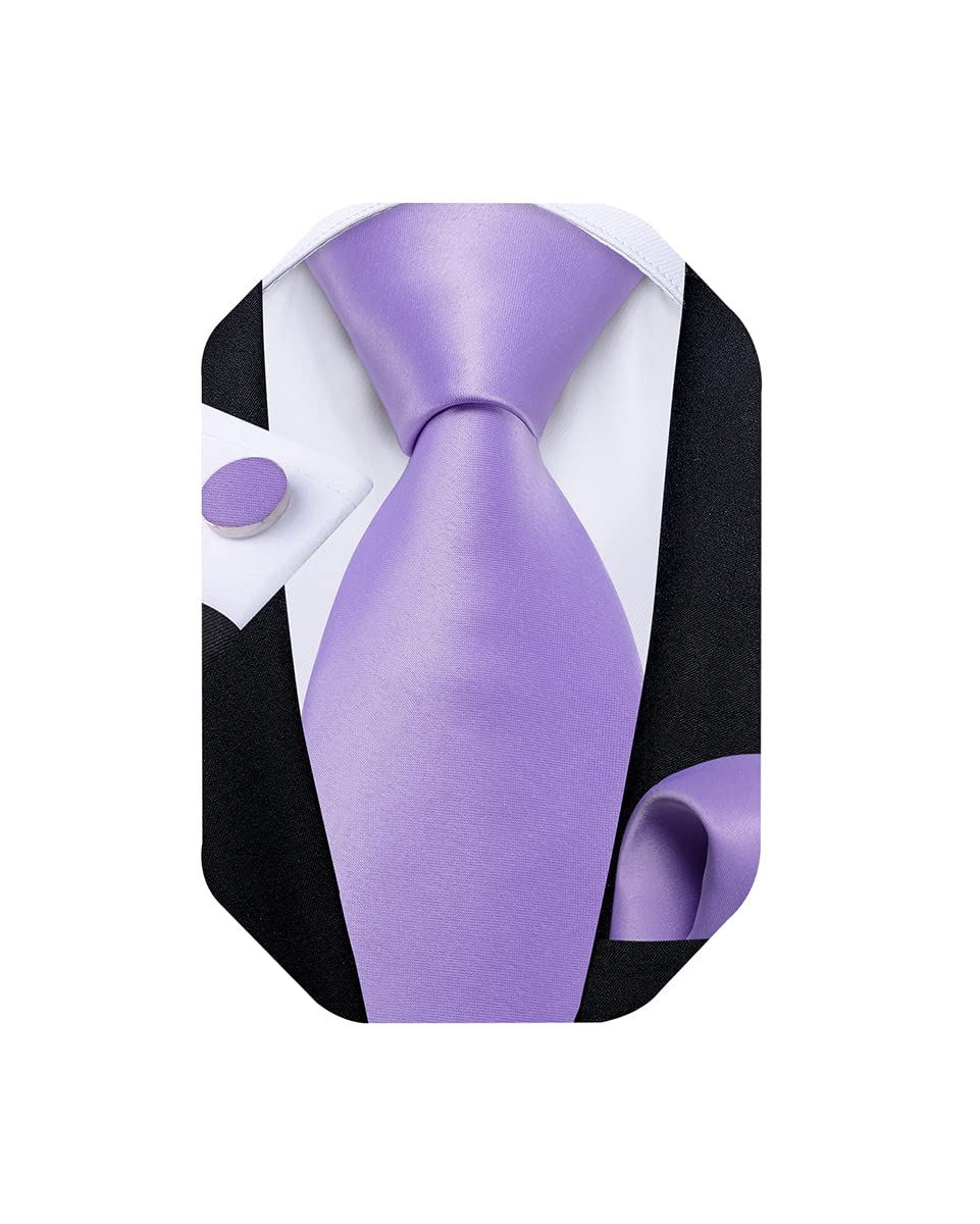 Mens Solid Color Tie and Pocket Square Set Woven Silk Plain Necktie & Handkerchief for Men Wedding Party Formal