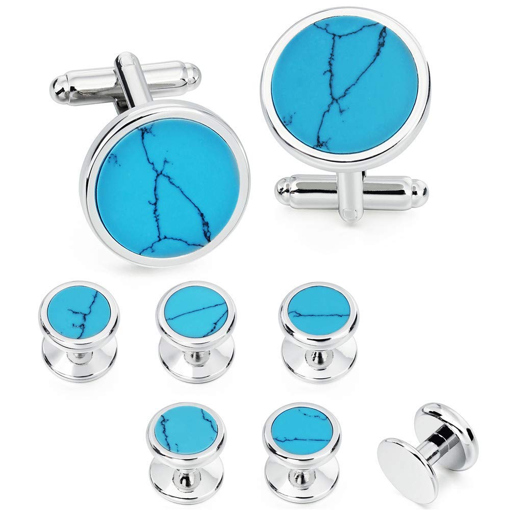 Fashion Mother-of-Pearl Tuxedo Shirt Button and Cufflink Set