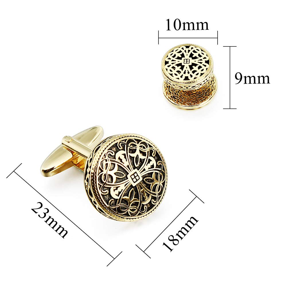 Gold Cufflinks and Tuxedo Studs for Men