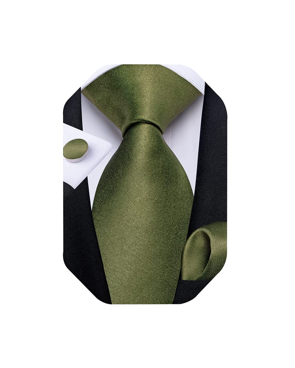 Mens Solid Color Tie and Pocket Square Set Woven Silk Plain Necktie & Handkerchief for Men Wedding Party Formal