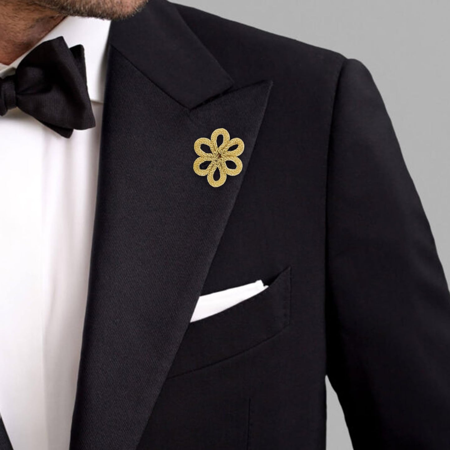 18K Gold Tone lapel Pins Brooch for Men Suit
