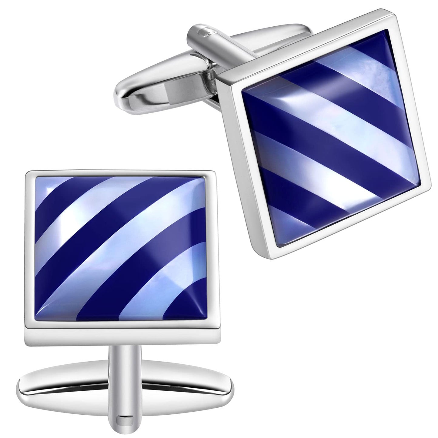 Handmade Classic Mother of Pearl Silver Cuff Links