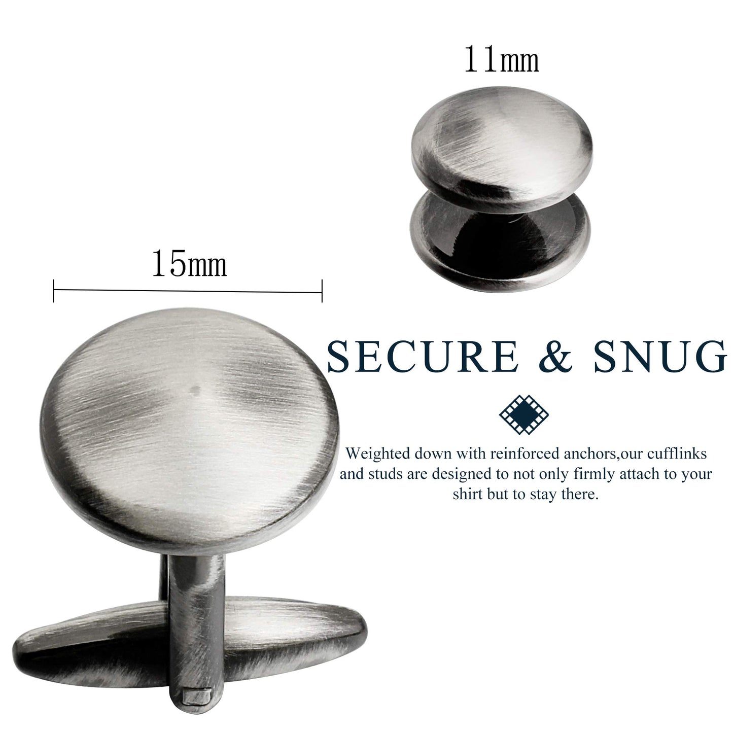 Men’s Cufflinks and Tuxedo Studs Set with Gift Box