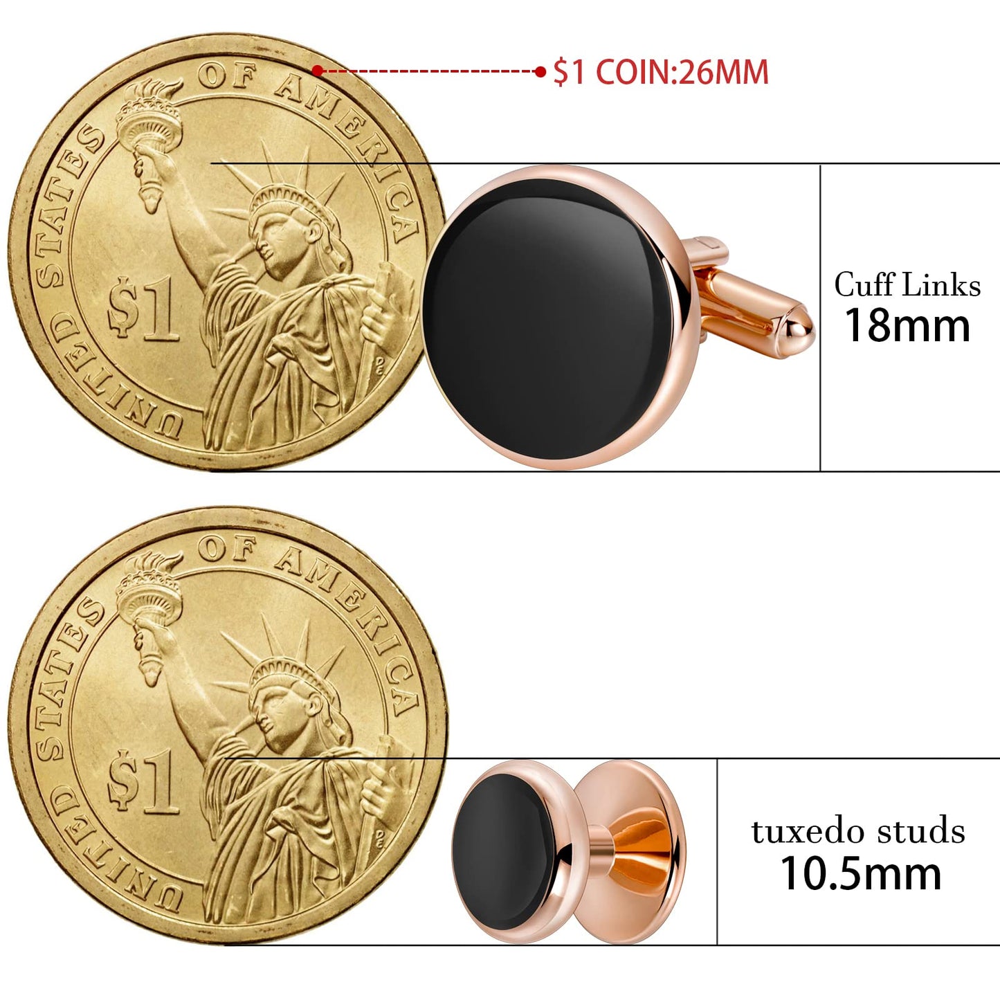 Men’s Cufflinks and Tuxedo Studs Set