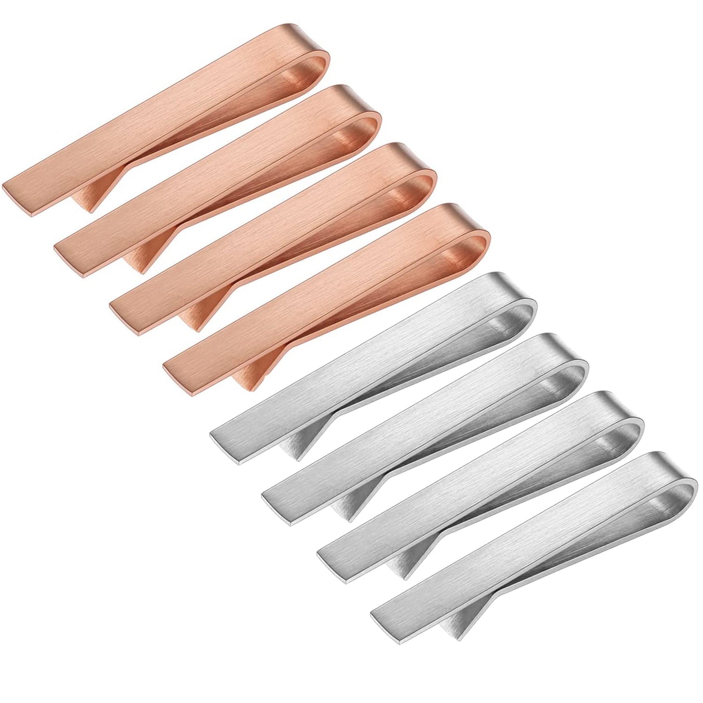Skinny Tie Clip Bar Set, 2 Inch Tie Clip for Men - Wedding, Meeting, Party Gift Set