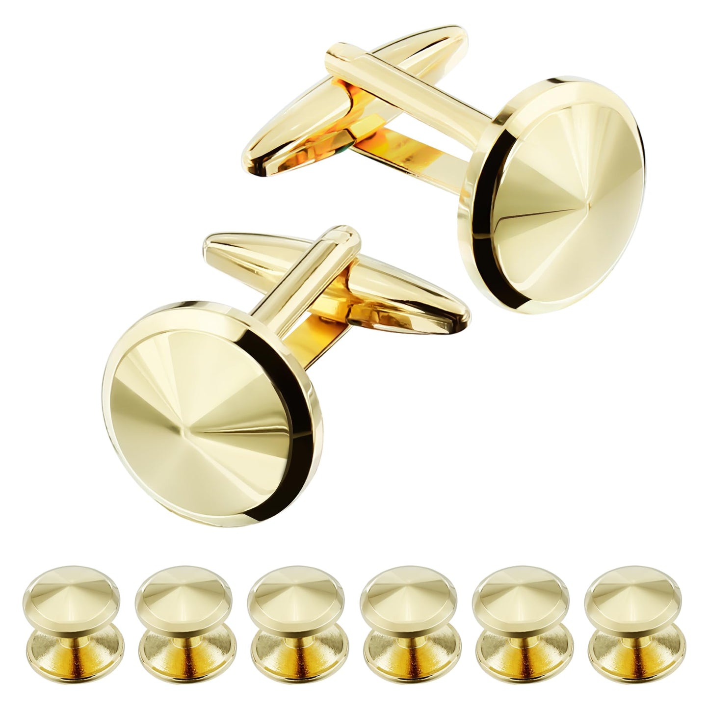 Men’s Cufflinks and Tuxedo Studs Set with Gift Box