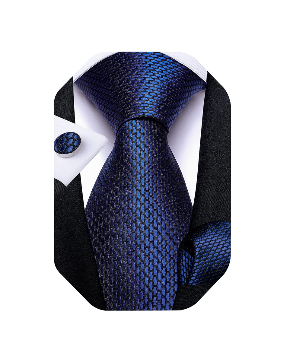 Mens Solid Color Tie and Pocket Square Set Woven Silk Plain Necktie & Handkerchief for Men Wedding Party Formal