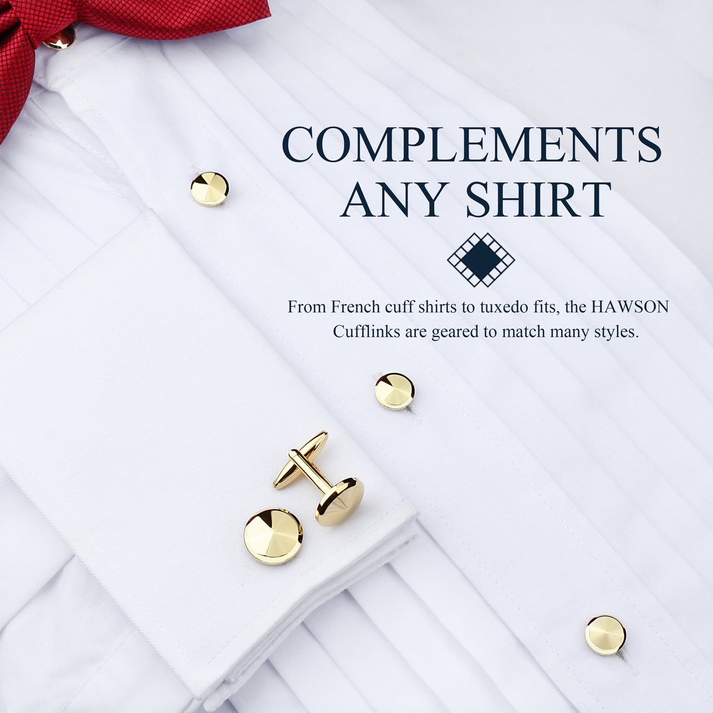 Men’s Cufflinks and Tuxedo Studs Set with Gift Box