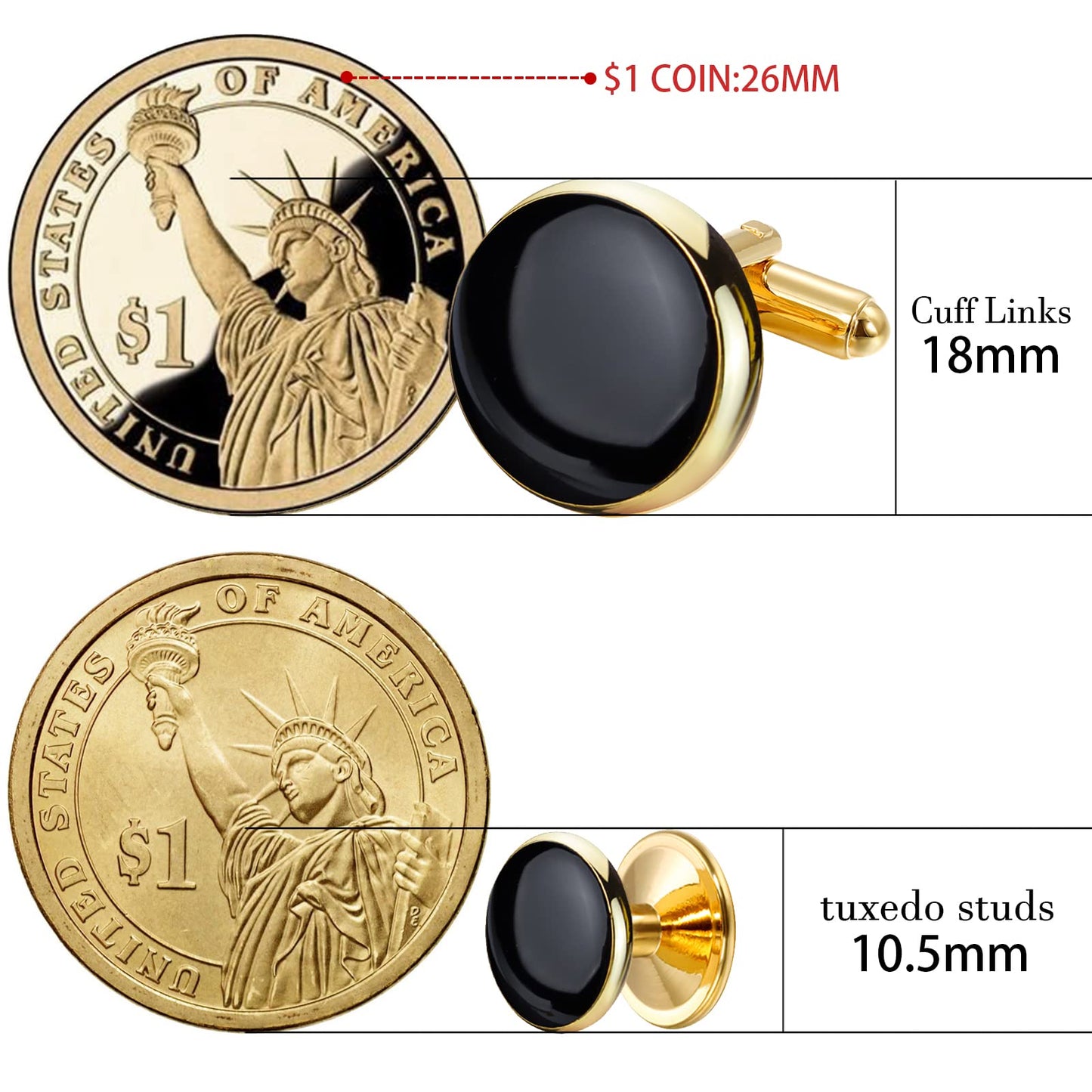 Men’s Cufflinks and Tuxedo Studs Set