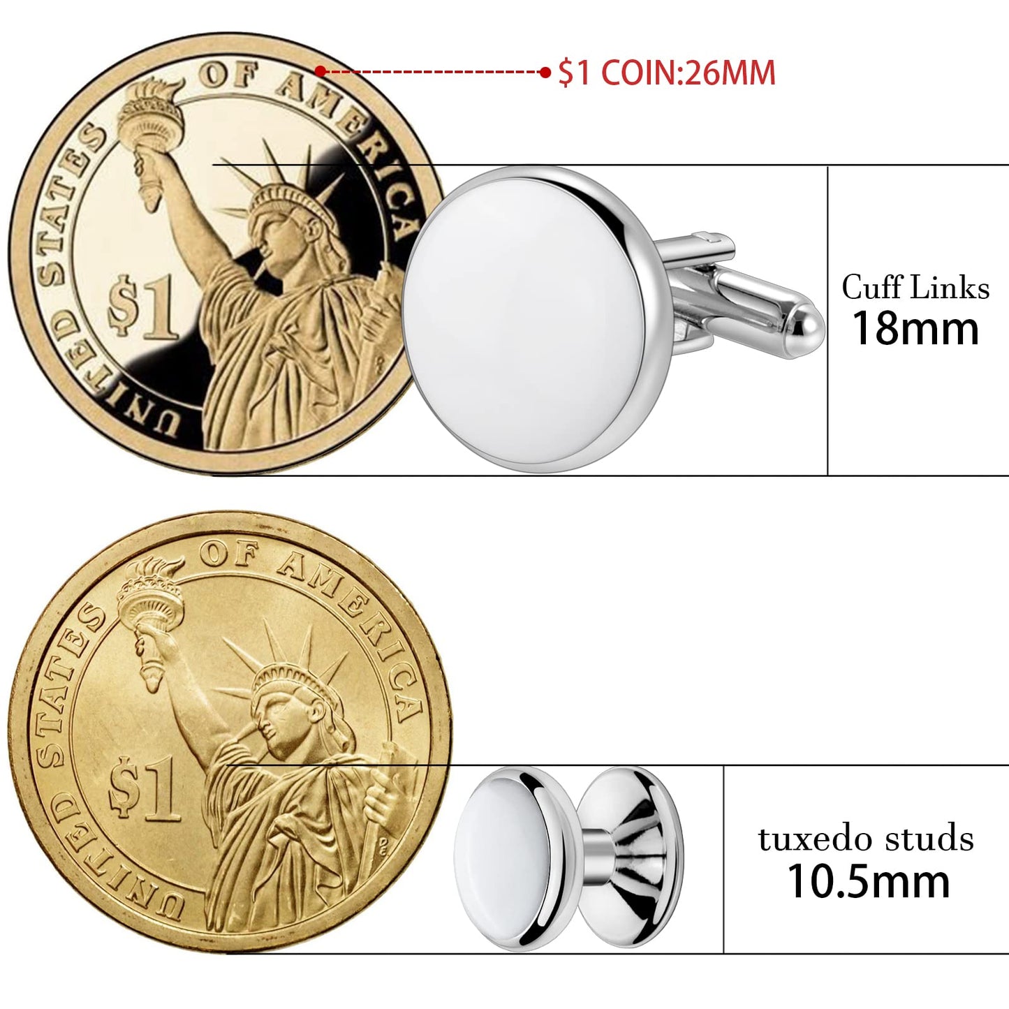 Men’s Cufflinks and Tuxedo Studs Set