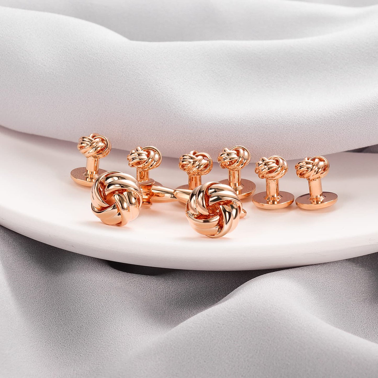 Knot Cufflinks and Shirt Studs for Men