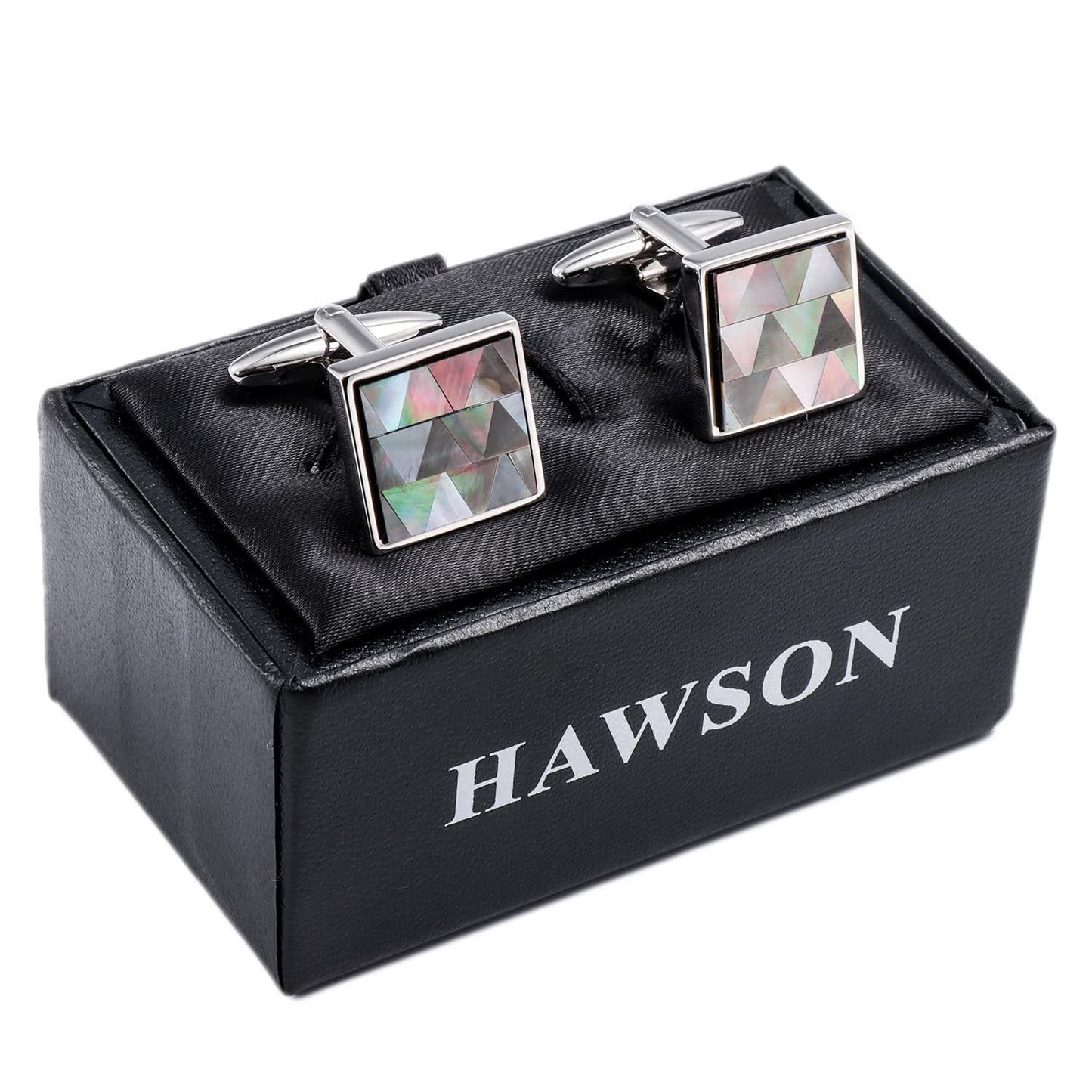 Handmade Classic Mother of Pearl Silver Cuff Links
