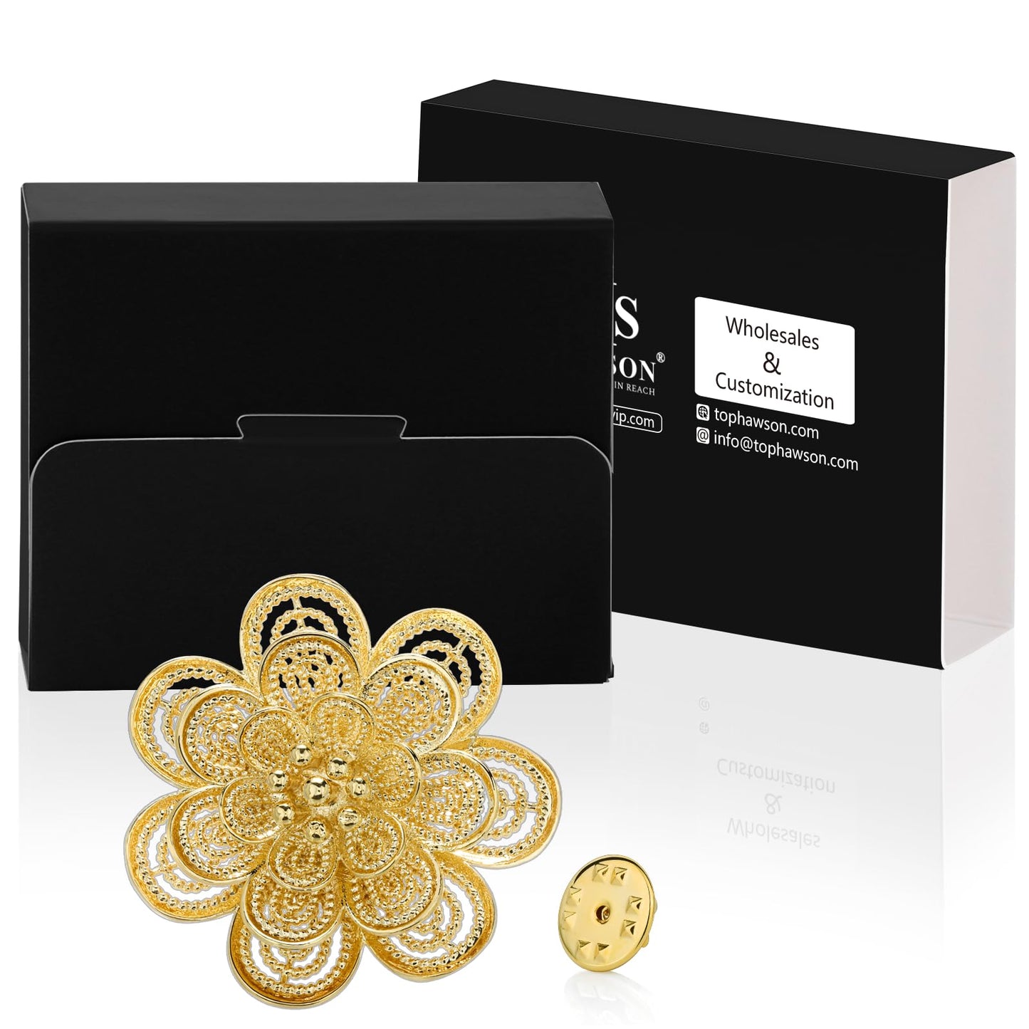 18K Gold Tone lapel Pins Brooch for Men Suit