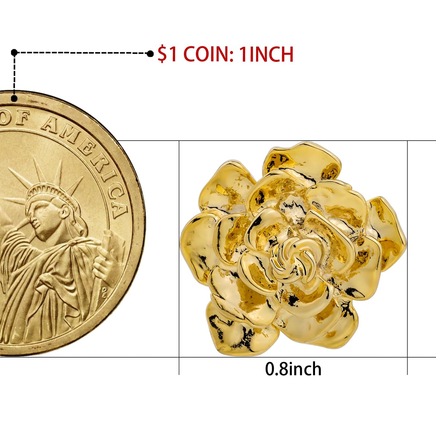 18K Gold Tone lapel Pins Brooch for Men Suit