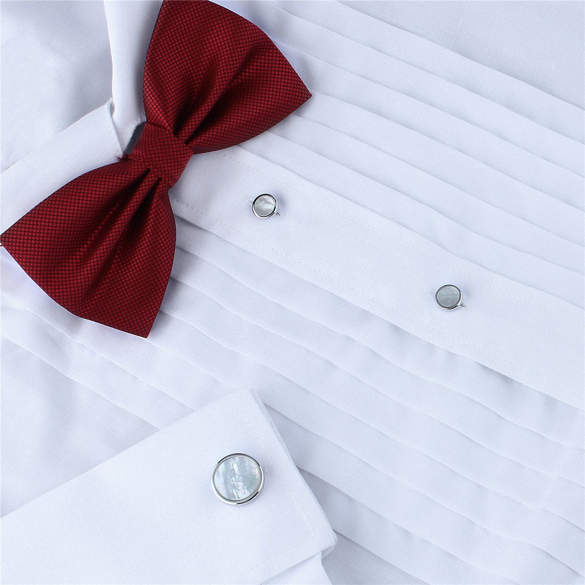 Fashion Mother-of-Pearl Tuxedo Shirt Button and Cufflink Set
