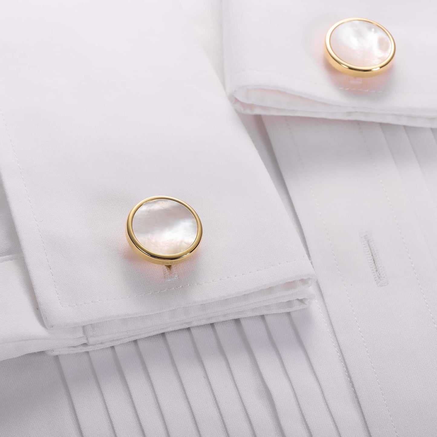 Fashion Mother-of-Pearl Tuxedo Shirt Button and Cufflink Set