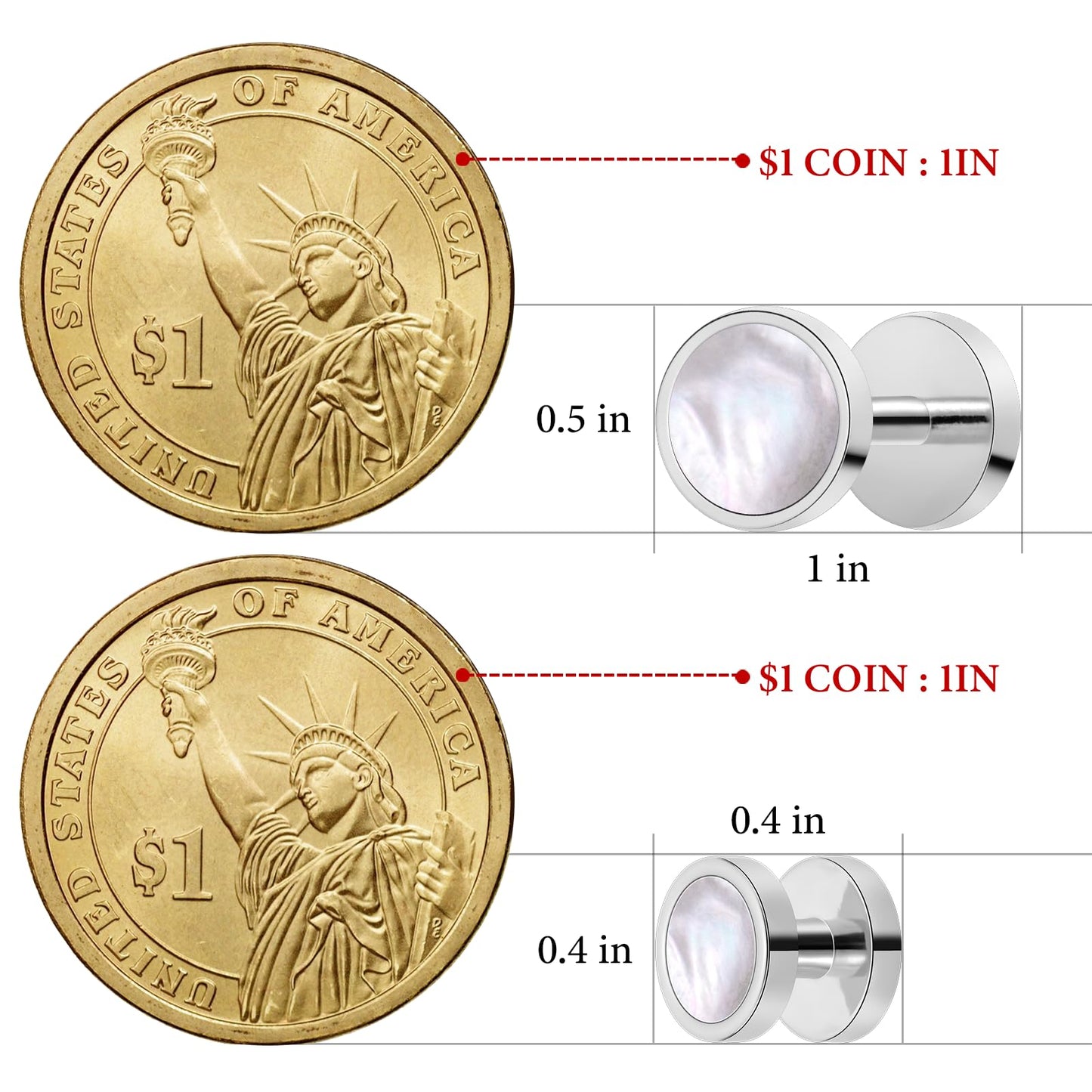 Fashion Mother-of-Pearl Tuxedo Shirt Button and Cufflink Set