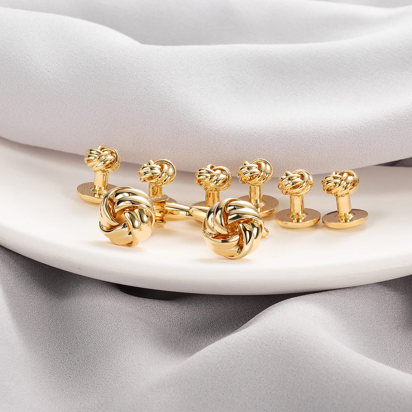 Knot Cufflinks and Shirt Studs for Men