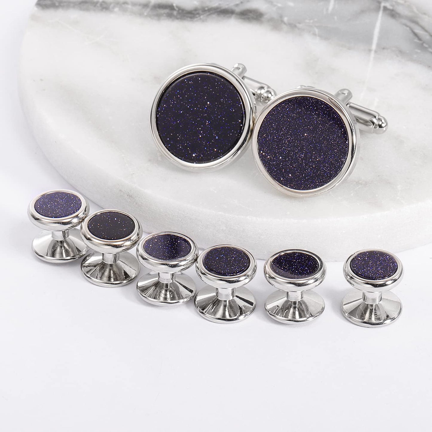 Fashion Mother-of-Pearl Tuxedo Shirt Button and Cufflink Set