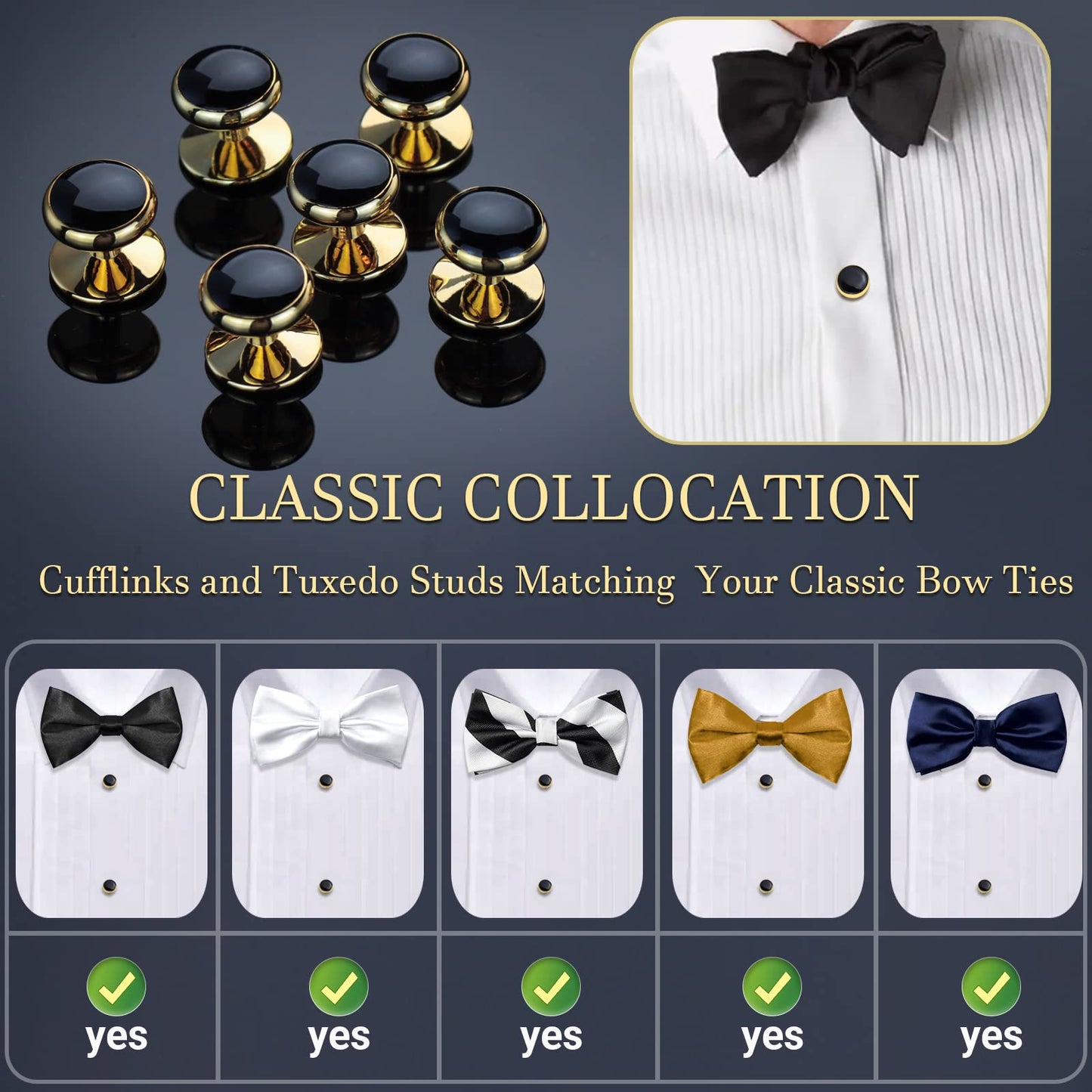 Men’s Cufflinks and Tuxedo Studs Set